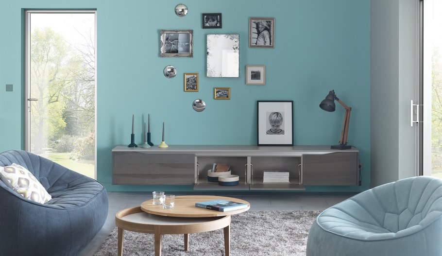 Интерьер в скандинавском стиле в бирюзовых тонах