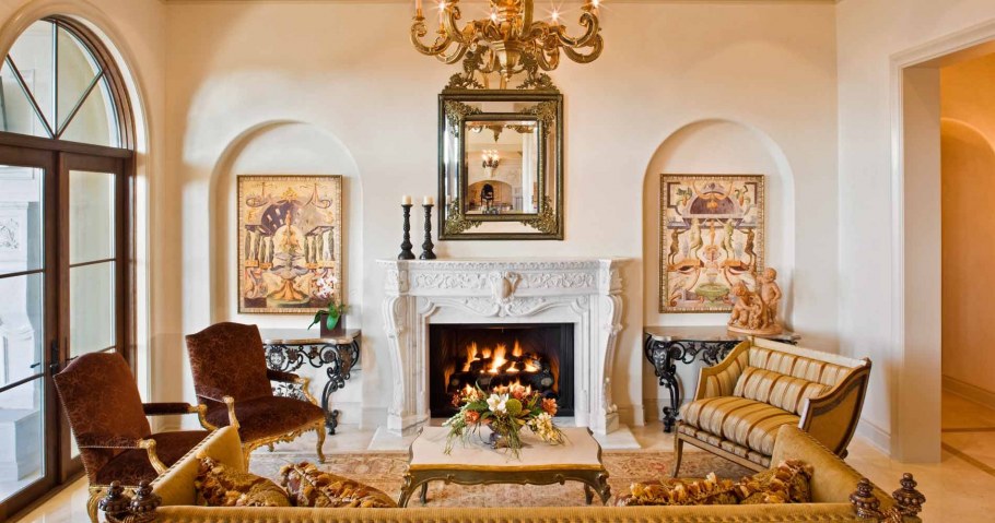 Камин в стиле пэчворк