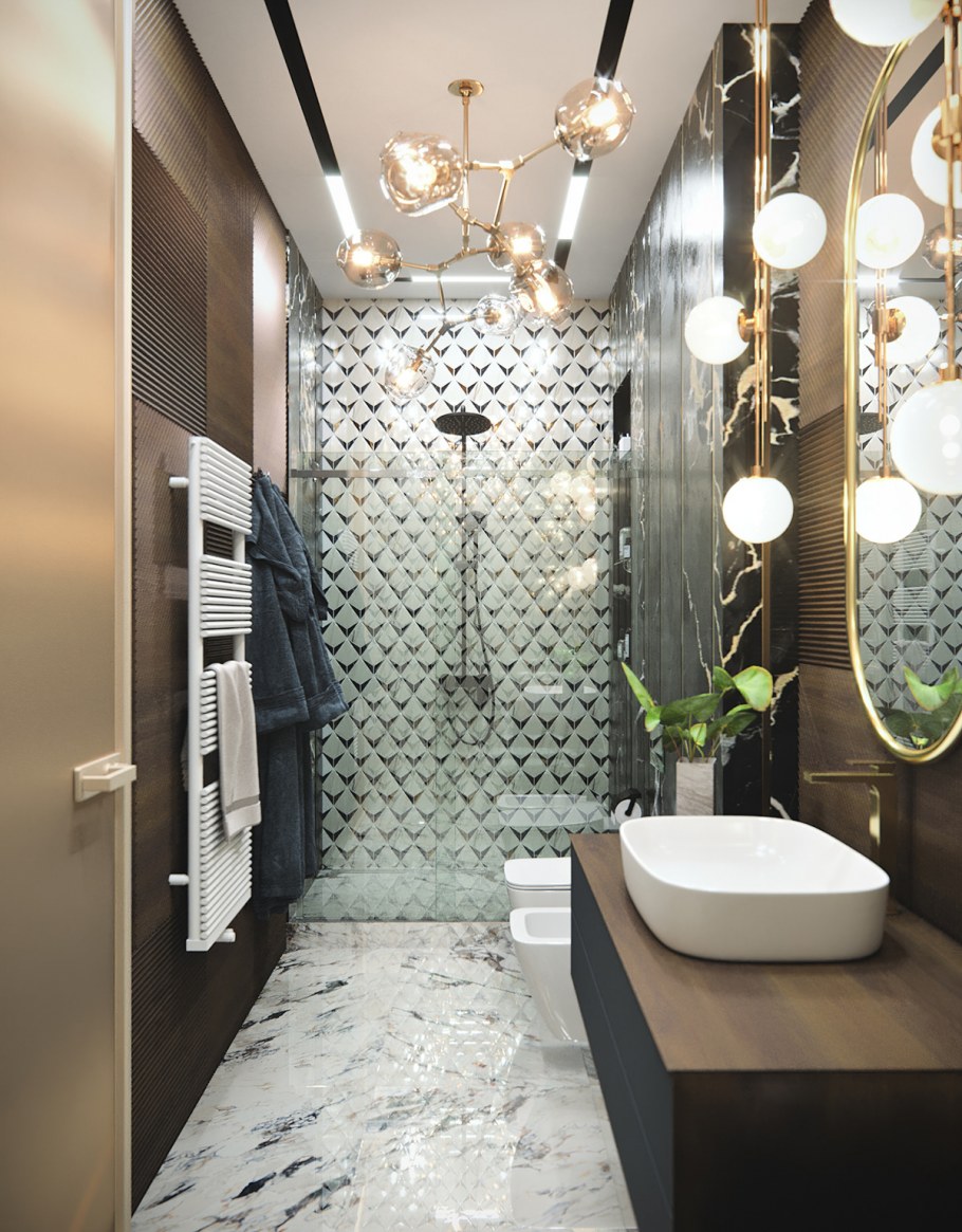 Ванная в стиле лофт 4 м2