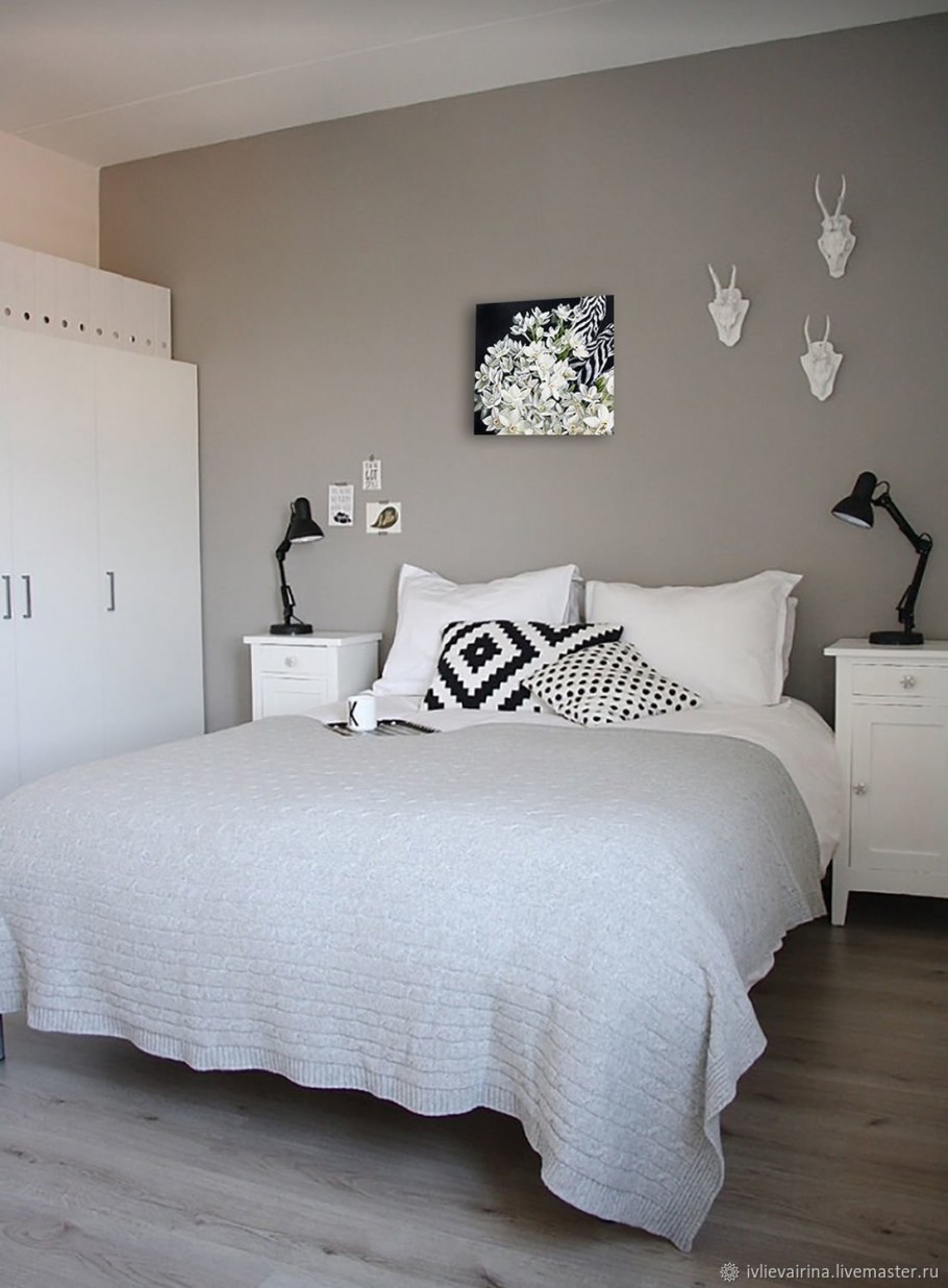 Спальня в скандинавском стиле белая