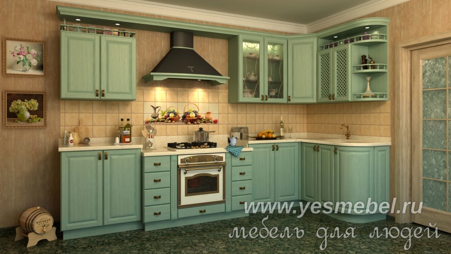 Кухни массив олива фисташка