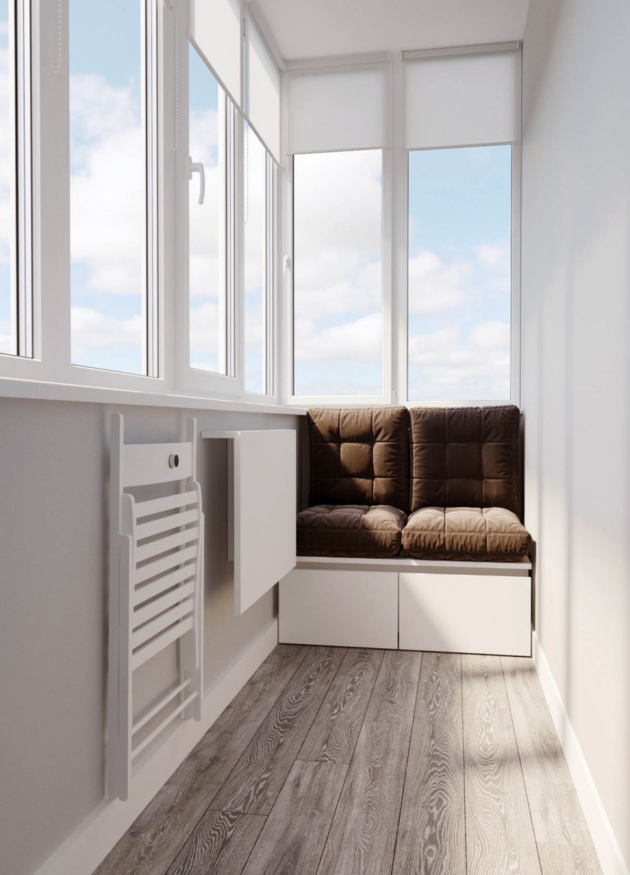 Балкон в серо коричневых тонах