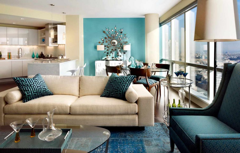 Интерьер в бирюзовых тонах