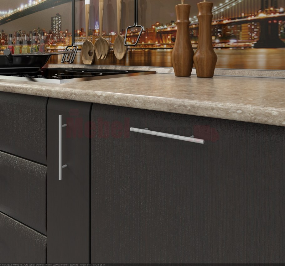 Кухня Люкс гобелен шампань/шоколад матовый