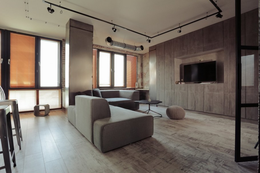 Квартира с панорамными окнами в стиле Loft
