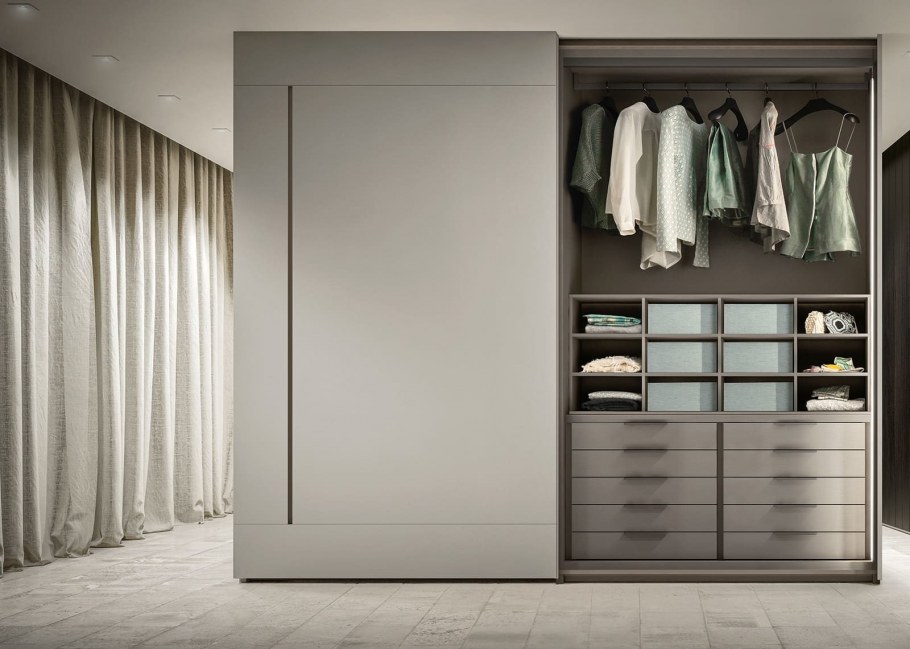 Шкаф в детскую комнату серый