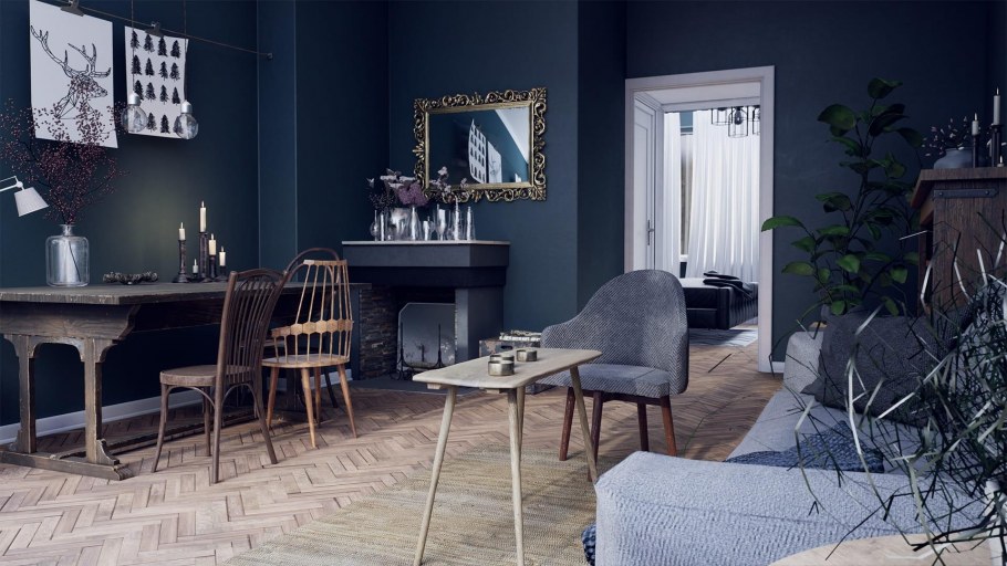 Интерьер в холодных тонах