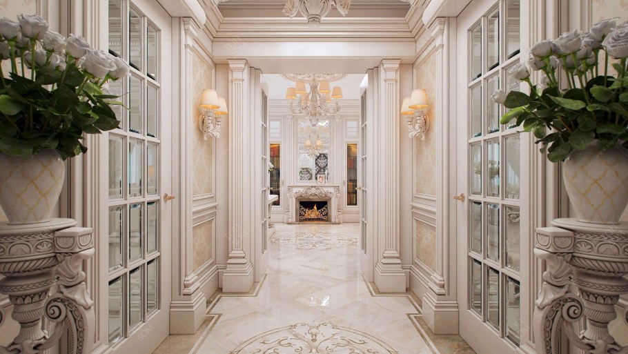 Колонны в классическом интерьере