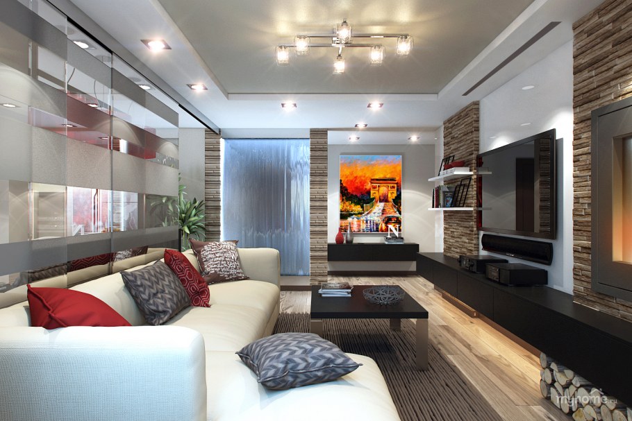 Гостиная в трехкомнатной квартире