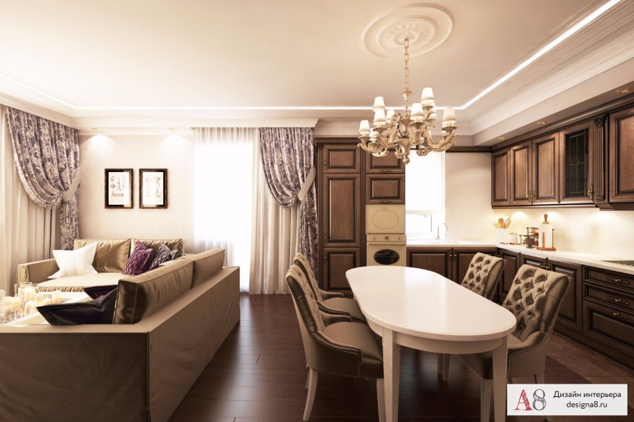 Однокомнатная квартира в средиземноморском стиле