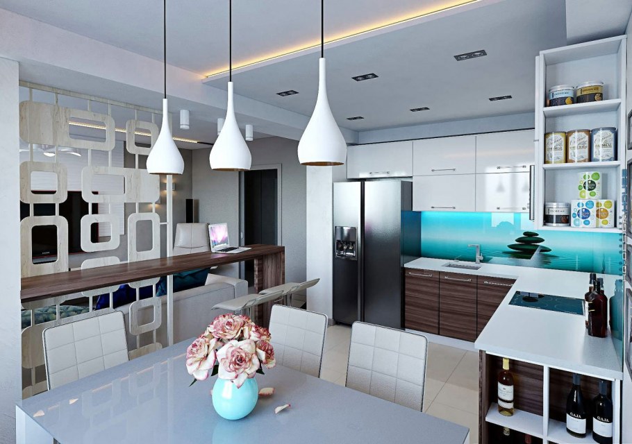 3д визуализация интерьера трехкомнатной квартиры