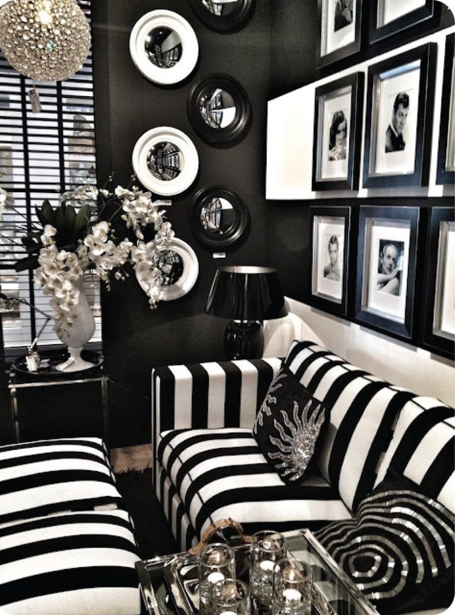 Черная стена в интерьере