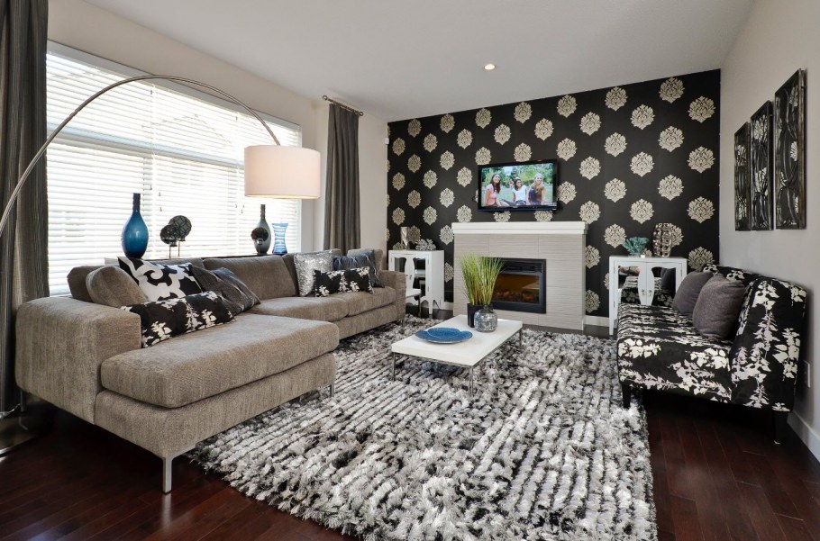 Бело черная спальня