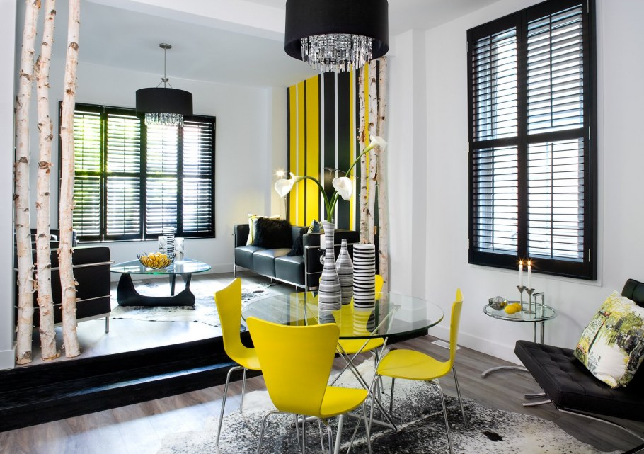 Черно белый интерьер