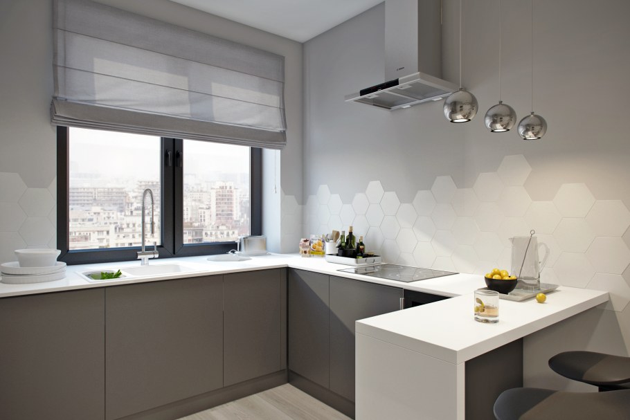 Кухня в хрущевке в стиле Минимализм