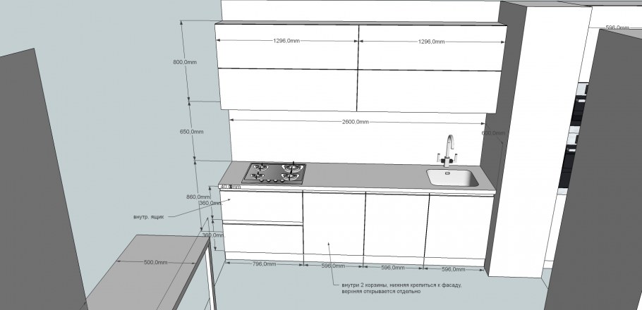 Про100 пенал под духовой шкаф схема