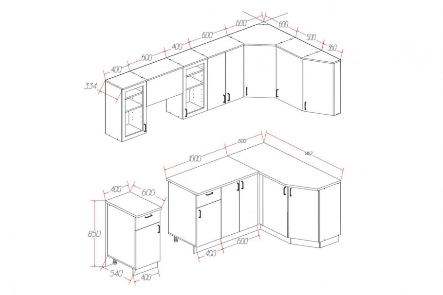 Кухня высотой 90 см