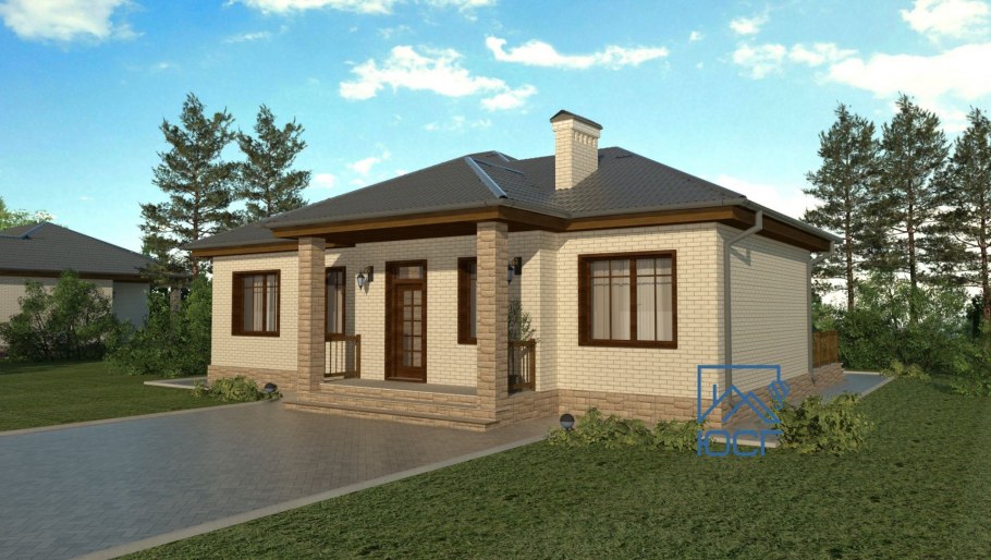 Проекты одноэтажных домов с крыльцом