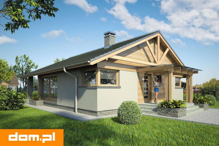 Одноэтажный дом с двускатной крышей Шале