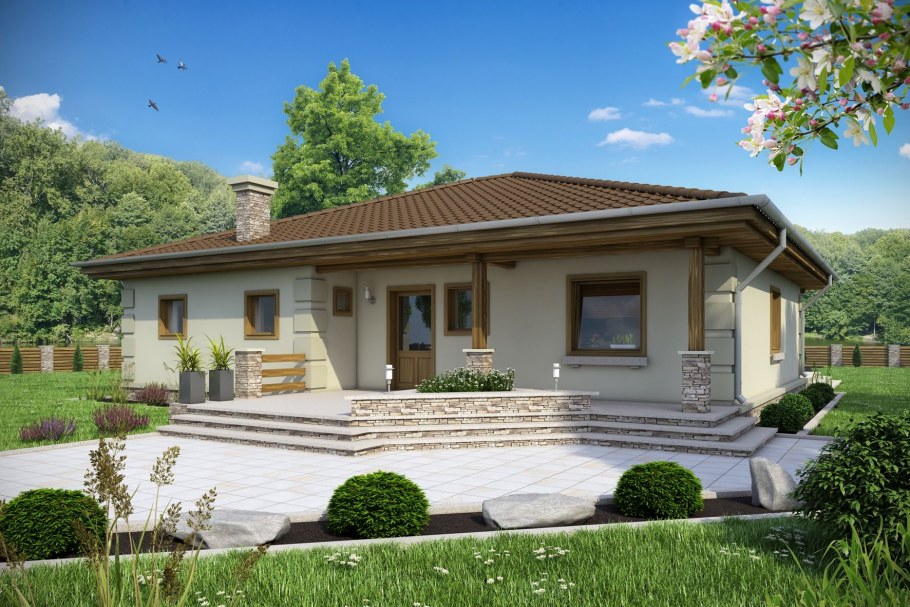 Кирпичный одноэтажный дом 140кв