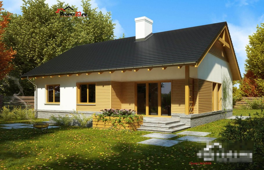 Дом с террасой под одной крышей