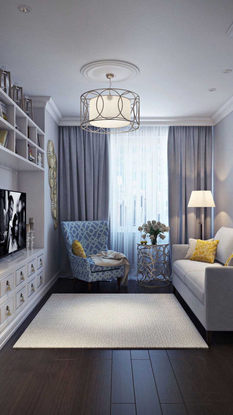 Маленькая гостиная в современном стиле