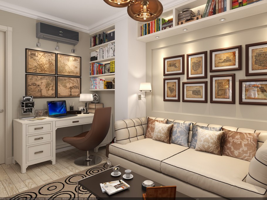 Гостиная совмещенная с рабочим местом