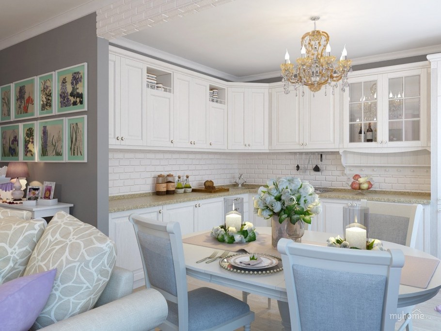 Кухня 6 м2 в стиле Прованс