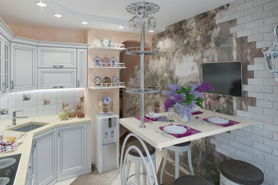 Кухня в стиле Прованс 9м2