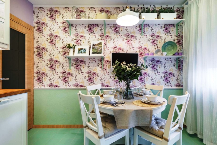 Декоративная штукатурка под кирпич на кухне