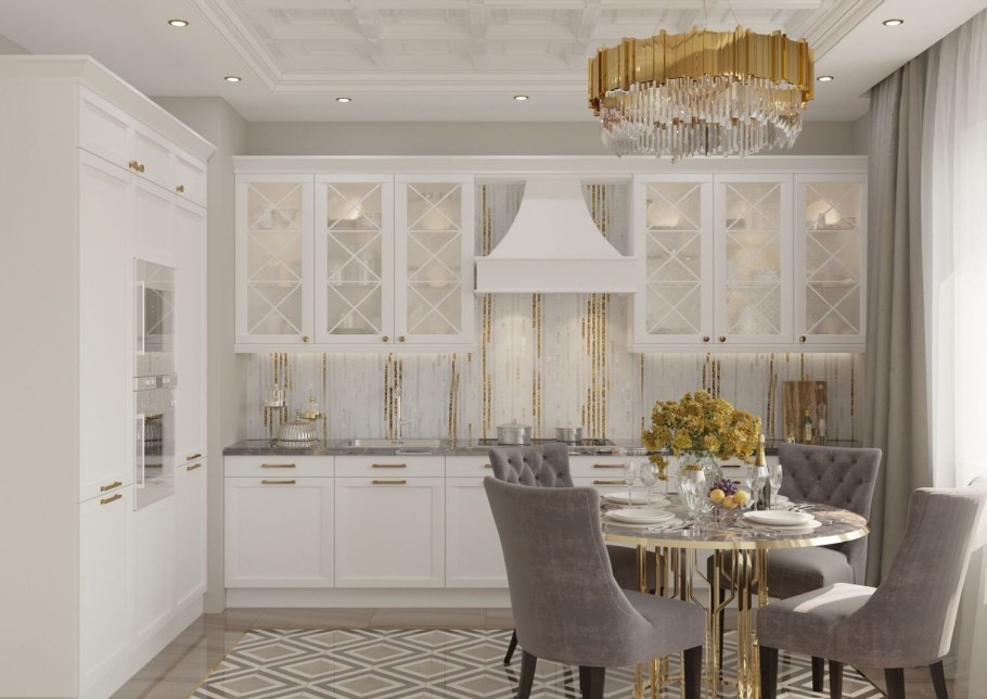 Кухни Неоклассика маленькие цветные