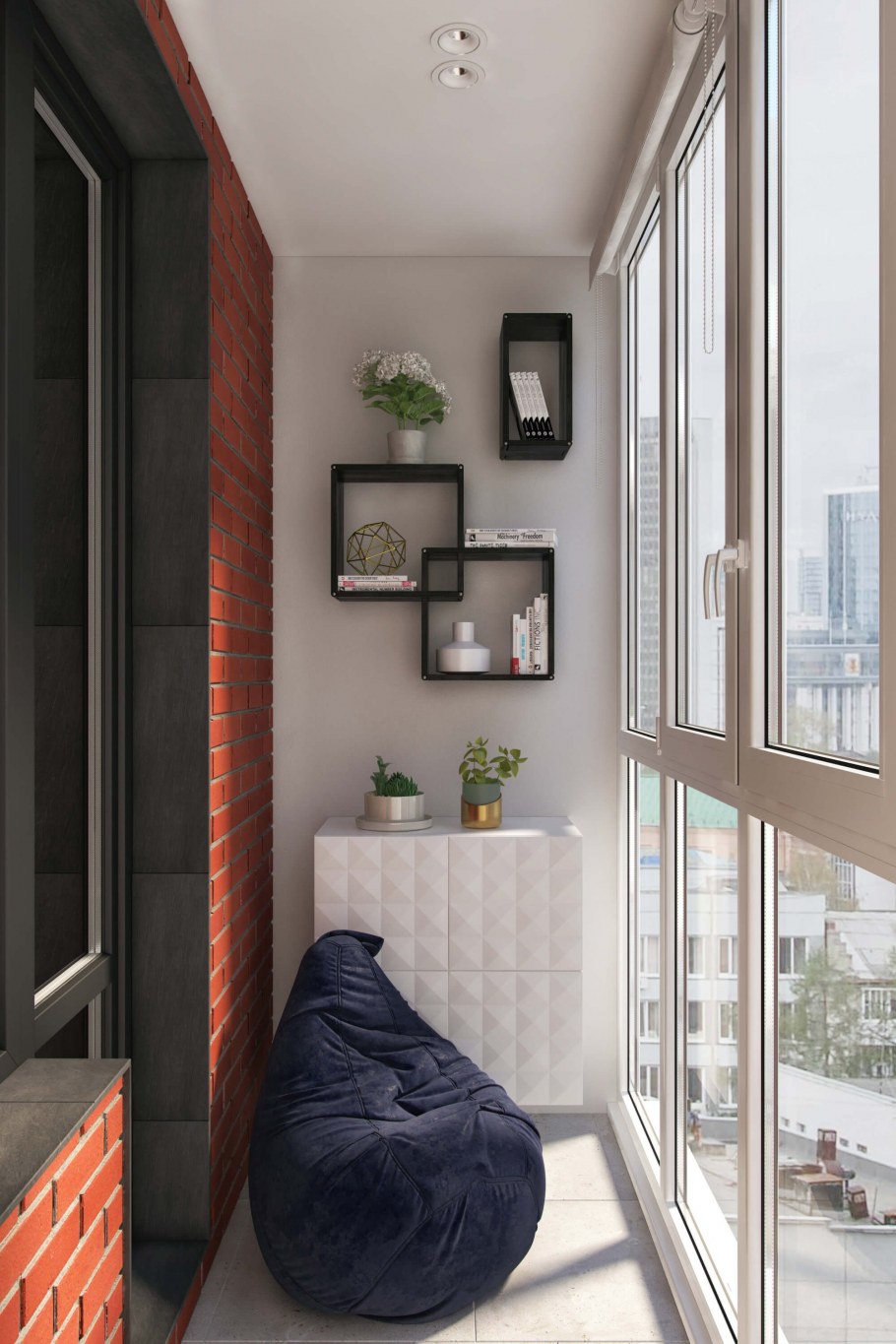 Интерьер маленьких балконов