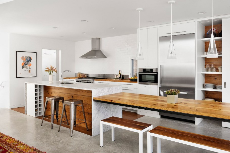 Кухня в скандинавском стиле с островом
