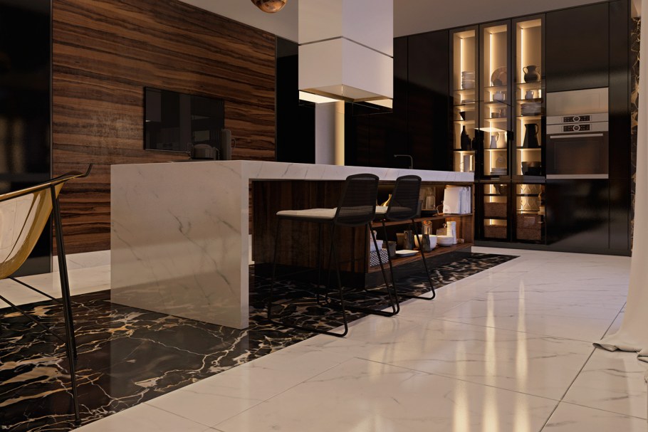 Медь и мрамор в интерьере