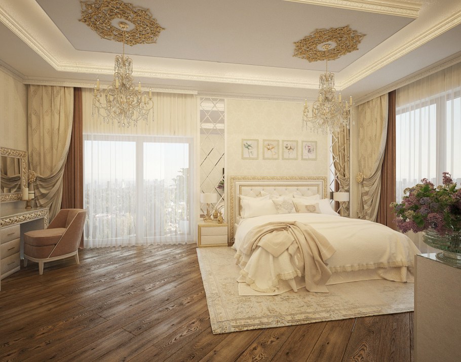 Античный стиль в интерьере спальни