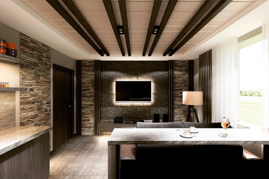 Комната отдыха в бане в стиле лофт