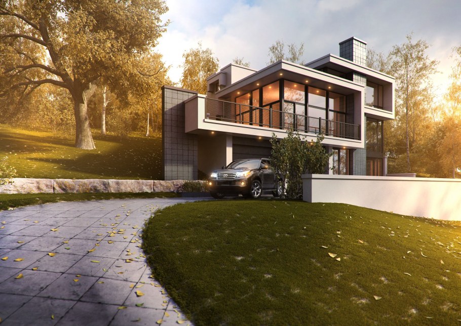 Коттедж в стиле конструктивизм