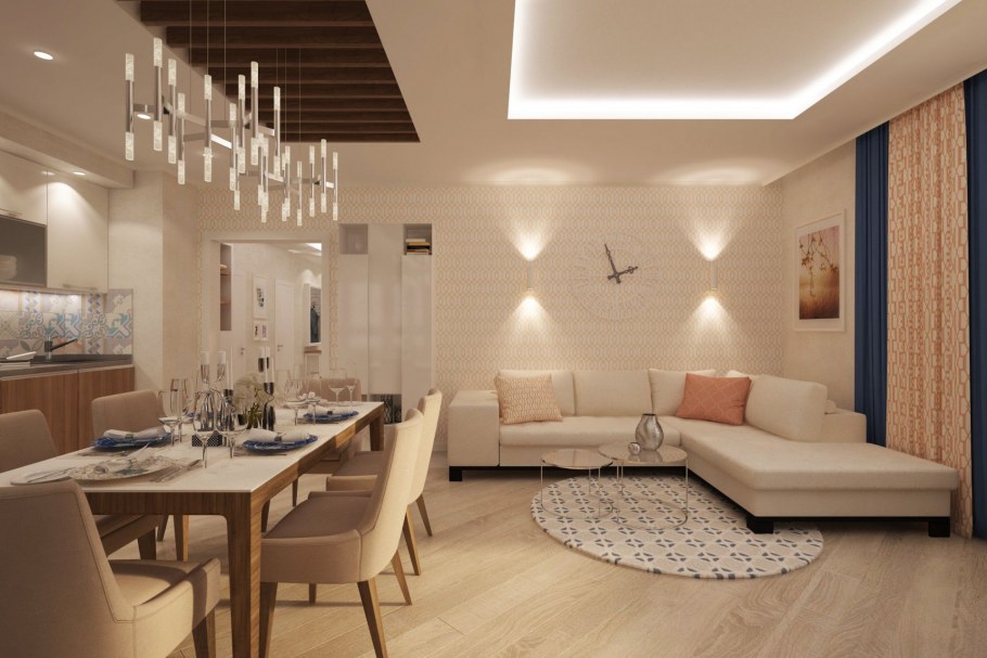 Зонирование трехкомнатной квартиры