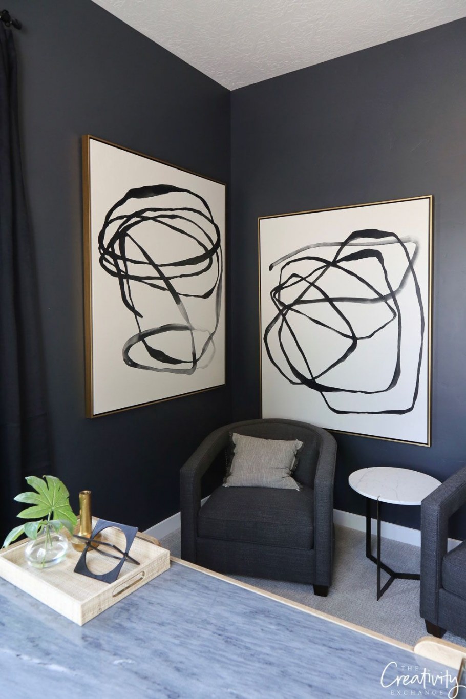 Покраска стен линиями