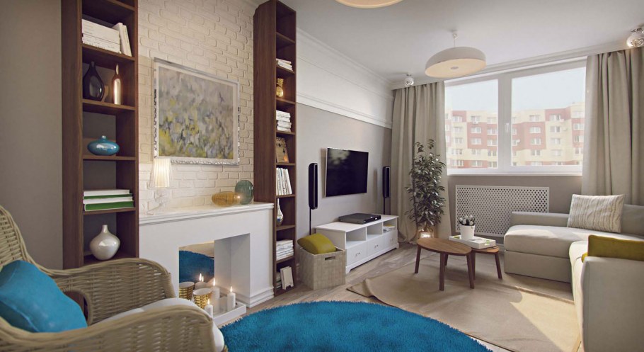 Интерьер гостиной 20м в однокомнатной квартире