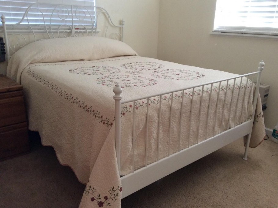 Белая кованая кровать икеа