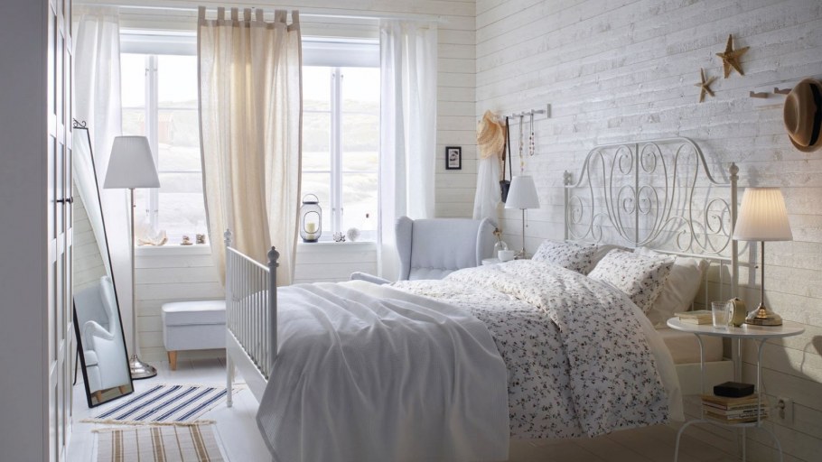 Leirvik ЛЕЙРВИК каркас кровати, белый/лурой140x200 см