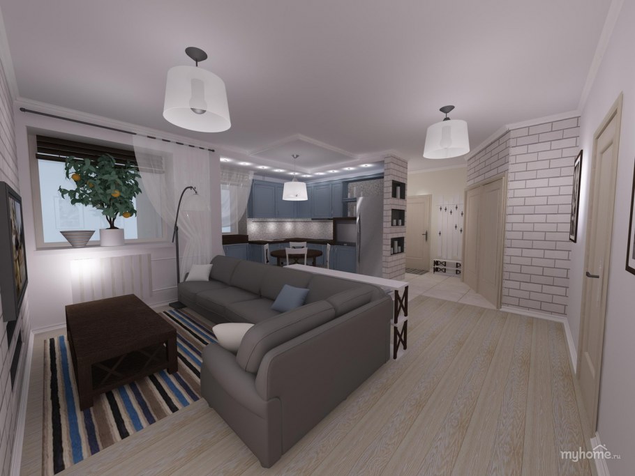 Интерьер евротрешки 75 кв