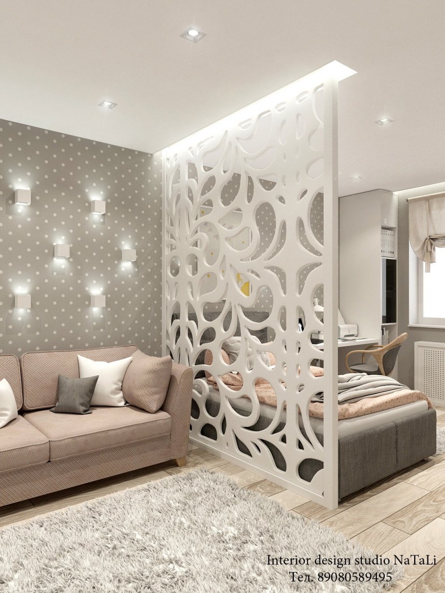 Перегородка для зонирования спальни