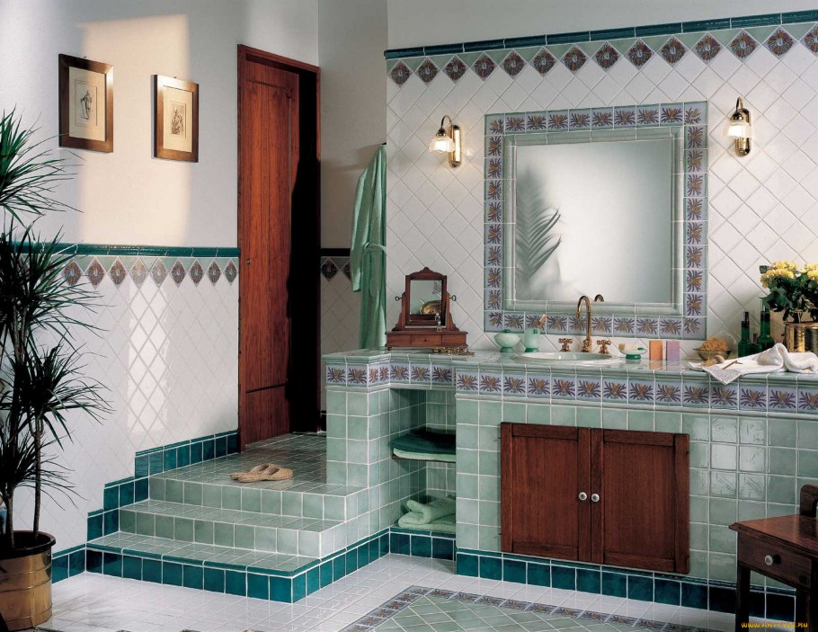 Ванна в изумрудном цвете