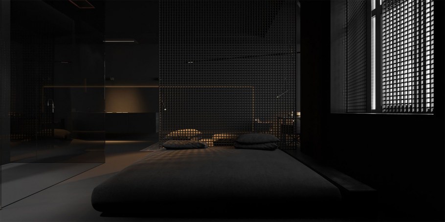 Пустой черный интерьер