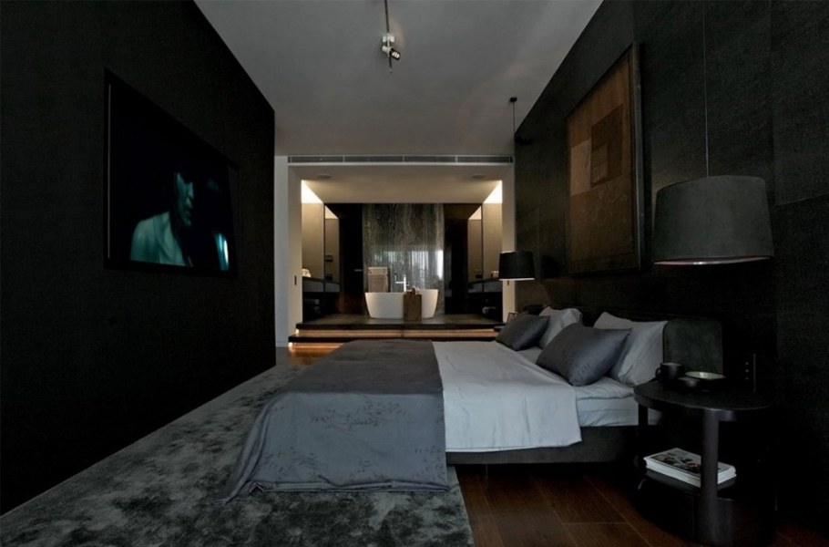 Современная квартира в темных тонах