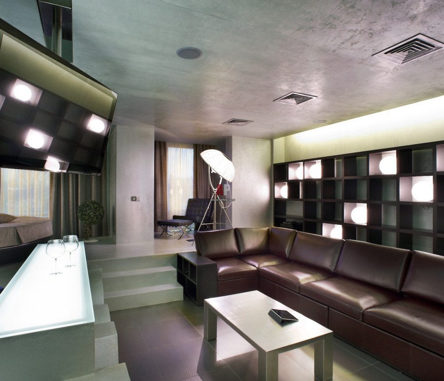 Комната одыыха в стиле хайтег