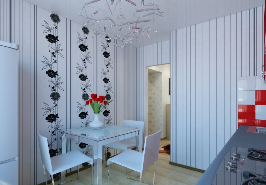 Комбинированные обои для кухни