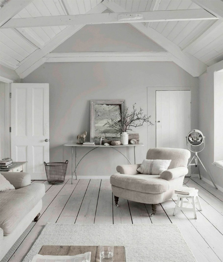 Дизайн зала в серых тонах